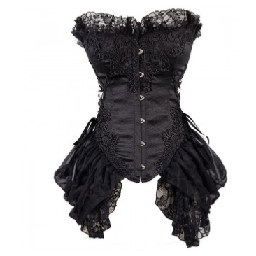 CORSET BUSTIER NOIR AVEC DES VOLANTS 