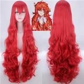  PERRUQUE ROUGE 110CM avec des boucles 