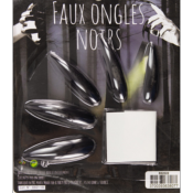  GRIFFES NOIRES ,  10 faux ongles noires longs 5.5cm 