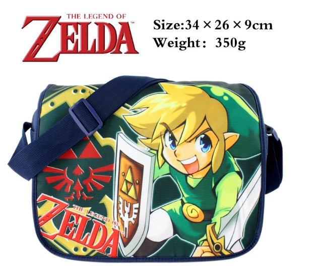 Sac Banane Vintage Nintendo Mario/Zelda - Bleu, Polyester, Neuf Avec Petits Défauts