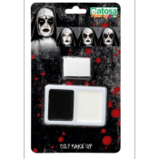 PALETTE DE MAQUILLAGE NOIRE ET BLANC , maquillage d'halloween