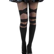 COLLANT V strap sheer tights black 