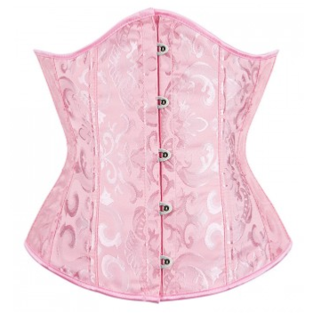 SERRE TAILLE ROSE MOIRE, corset rose