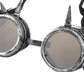 LUNETTES STEAMPUNK ARGENTES AVEC SPIKES