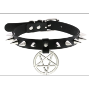 collier pentacle avec piques 