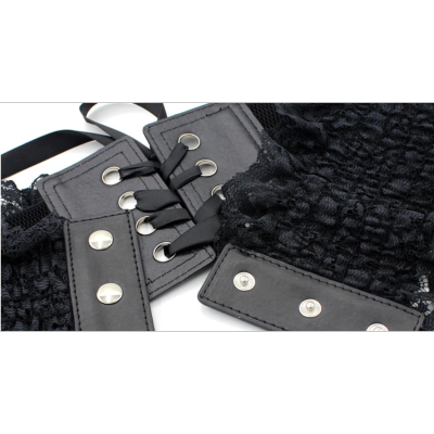 CEINTURE NOIRE SERRE TAILLE ELASTIQUE  AVEC DENTELLE