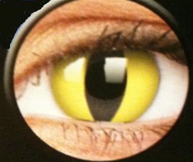 LENTILLES DE CHAT COULEUR JAUNE , cat eyes - lentilles jetables ref.D21-1Y