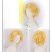 PERRUQUE COURTE BLONDE SANS FRANGE , perruque cosplay/ref:SANA-44C
