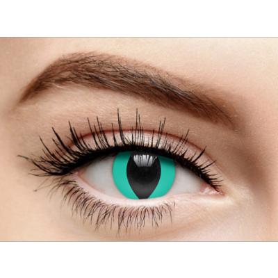 Paire de lentilles de chat couleur turquoise 