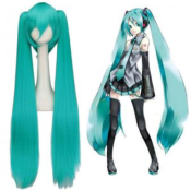   PERRUQUE  LONGUE AVEC DES COUETTES , perruque cosplay miku 