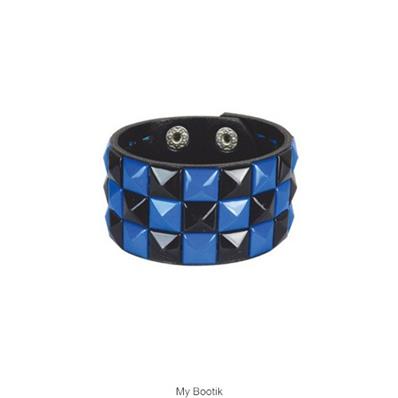 Checkered light Blue & Black Wristband REF.AB003C