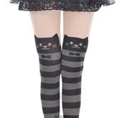 COLLANT CHAT STRIPED OVER KNEE