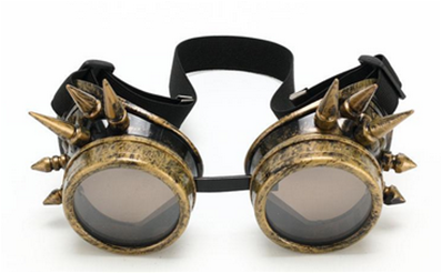 LUNETTES STEAMPUNK AVEC SPIKES CUIVRE CLAIRE 