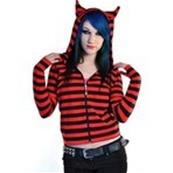    GILET EMO red emo hood unisex