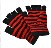 MITAINES RAYES NOIRS ET ROUGES 