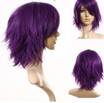 PERRUQUE COURTE VIOLETTE ref.FQ001A-05