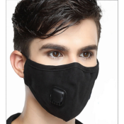 MASQUE NOIR DE PROTECTION AVEC VALVE DE FILTRATION 