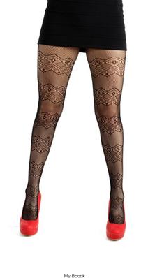 COLLANT Zig Zag Net Tights 