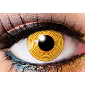LENTILLES TRIMESTRIELLES CHAINSAW MAN MAKIMA , red spiral contacts 