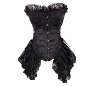 CORSET BUSTIER NOIR AVEC DES VOLANTS 