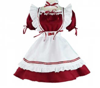 ROBE ROUGE JAPONAISE, robe maid rouge, robe manga rouge