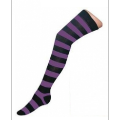 PAIRE DE CHAUSSETTES RAYEES VIOLET 