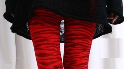 COLLANT ZEBRE ROUGE 120 DENIERS