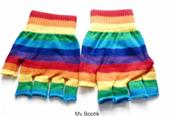 PAIRE DE MITAINES MULTICOLORES