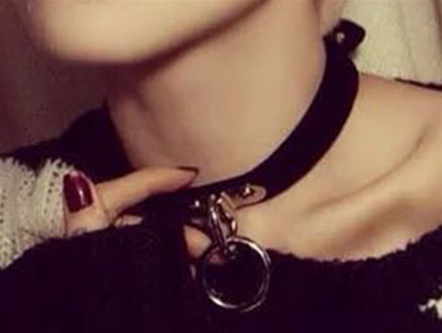  COLLIER CHOKER NOIR SUSPENDER RING 