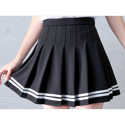   jupe noire plissée avec short intégré style harajuku