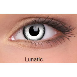   PAIRE DE LENTILLES ANNUELLES LUNATIC , blanches et  noires