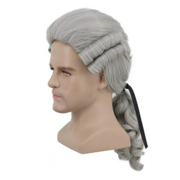  PERRUQUE DE MARQUIS GRISE, PERRUQUE D'ARISTOCRATE, perruque de juge