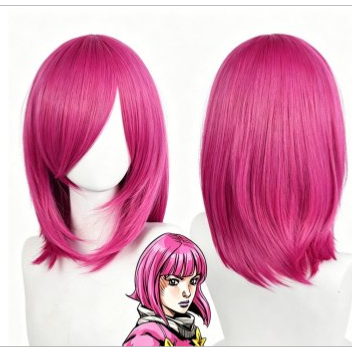    PERRUQUE ROSE FUSHIA COURTE, perruque jojo's bizzare