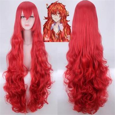  PERRUQUE ROUGE 110CM avec des boucles 