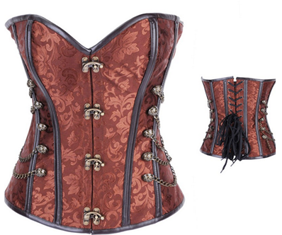 BROWN HEAVY STEAMPUNK CORSET