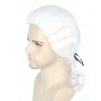  PERRUQUE DE MARQUIS BLANCHE, PERRUQUE D'ARISTOCRATE, perruque de juge