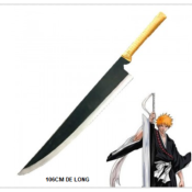 Bleach Kurosaki Ichigo anime sword , épée de 106CM en PU (plastique rigide)