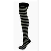   CHAUSSETTE LONGUES RAYEES NOIRES ET GRIS 