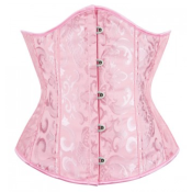 SERRE TAILLE ROSE MOIRE, corset rose